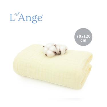 【L'Ange 棉之境】6層純棉紗布巾/蓋毯 70x120cm-黃