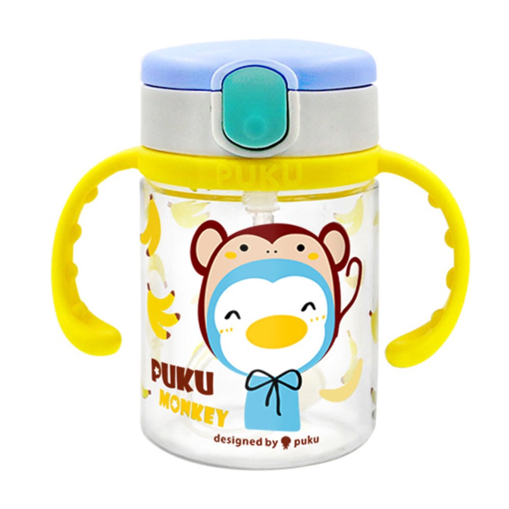 （任2件9折）【PUKU 藍色企鵝】Tritan彩虹糖水杯 220ml／黃小猴