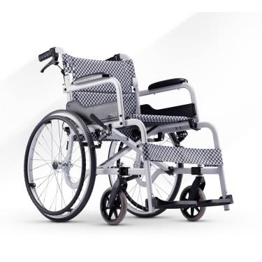 【康揚Karma】鋁合金／背可折經濟型輪椅／飛揚105 灰黑格 （輪椅B款補助）廠商直送