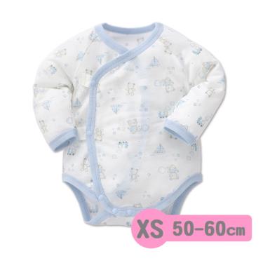 （2件95折）Baby City 娃娃城 天絲棉長袖初生連身衣 玩具熊(藍色 XS 50-60cm)