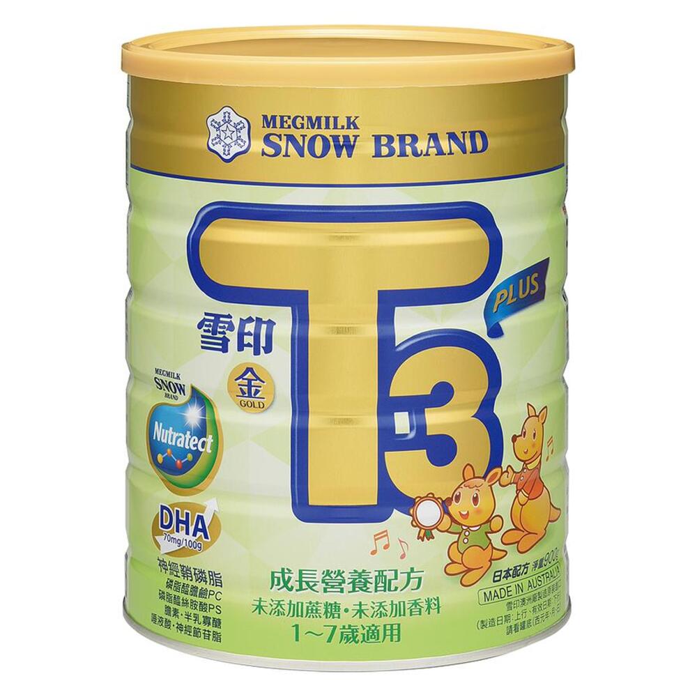 (送3罐+隨機贈好禮)【SNOW雪印】金T3PLUS成長營養配方（900gX18罐）