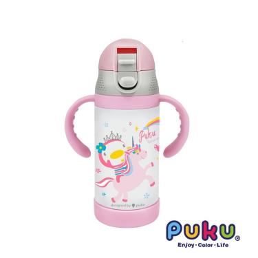【PUKU 藍色企鵝】保溫水瓶學習套組 240ml 粉色