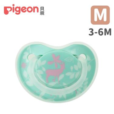 【Pigeon 貝親】拇指型矽膠安撫奶嘴（3-6M）森林小鹿