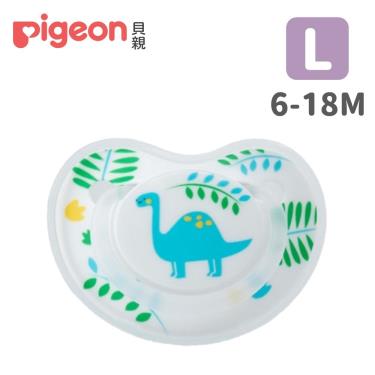 【Pigeon 貝親】拇指型矽膠安撫奶嘴（6-18M）藍色恐龍