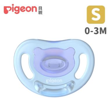 【Pigeon 貝親】全矽膠安撫奶嘴（0-3M）淺藍