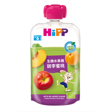 【HiPP喜寶】生機水果趣（100g/包）甜李蜜桃