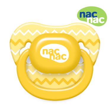 （贈洗衣精體驗包）【NAC NAC】拇指型安撫奶嘴 6M+（鳳梨黃）