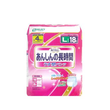【S-SELECT】褲型-每日安心長時間  ( L / 18片 )（ 成箱出貨 ）