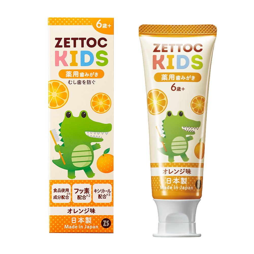 【Zettoc澤托克】小鱷魚兒童健齒牙膏（70g）橘子