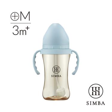 （滿額多重送）【Simba 小獅王辛巴】蘊蜜鉑金PPSU寬口吸管把手防脹氣奶瓶270ml晨藍