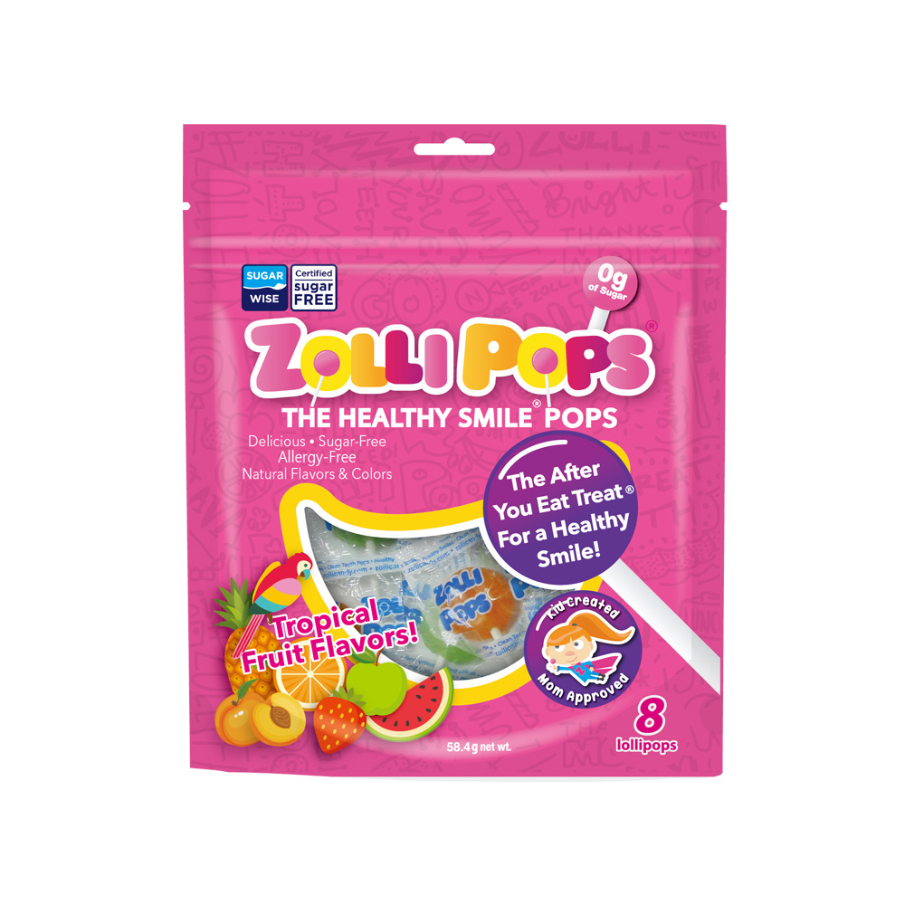 【Zollipops】木糖醇無糖棒棒糖（8支）熱帶水果口味