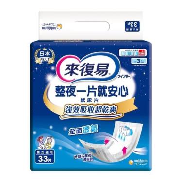 【來復易】 整夜一片安心33片（成箱出貨）