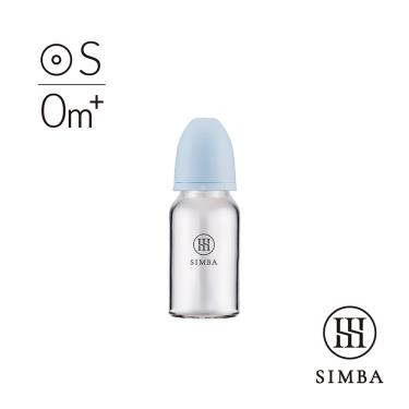 【Simba 小獅王辛巴】蘊蜜質金玻璃標口防脹氣奶瓶120ml圓孔S／晨藍