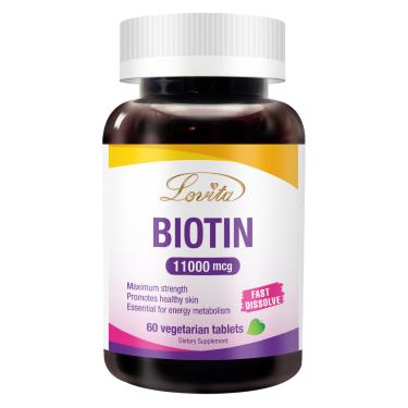 （保健滿額折）(買一送一)【Lovita愛維他】生物素素食錠-11000mcg（ 60顆/瓶）