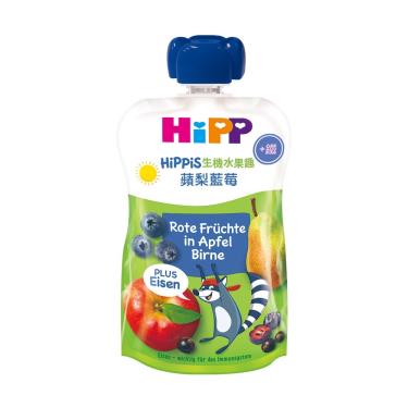 （任4件$240）【HiPP喜寶】生機水果趣-蘋梨藍莓+鐵（100g）