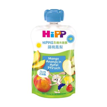 （任4件$240）【HiPP喜寶】生機水果趣-蘋桃鳳梨+鋅（100g）