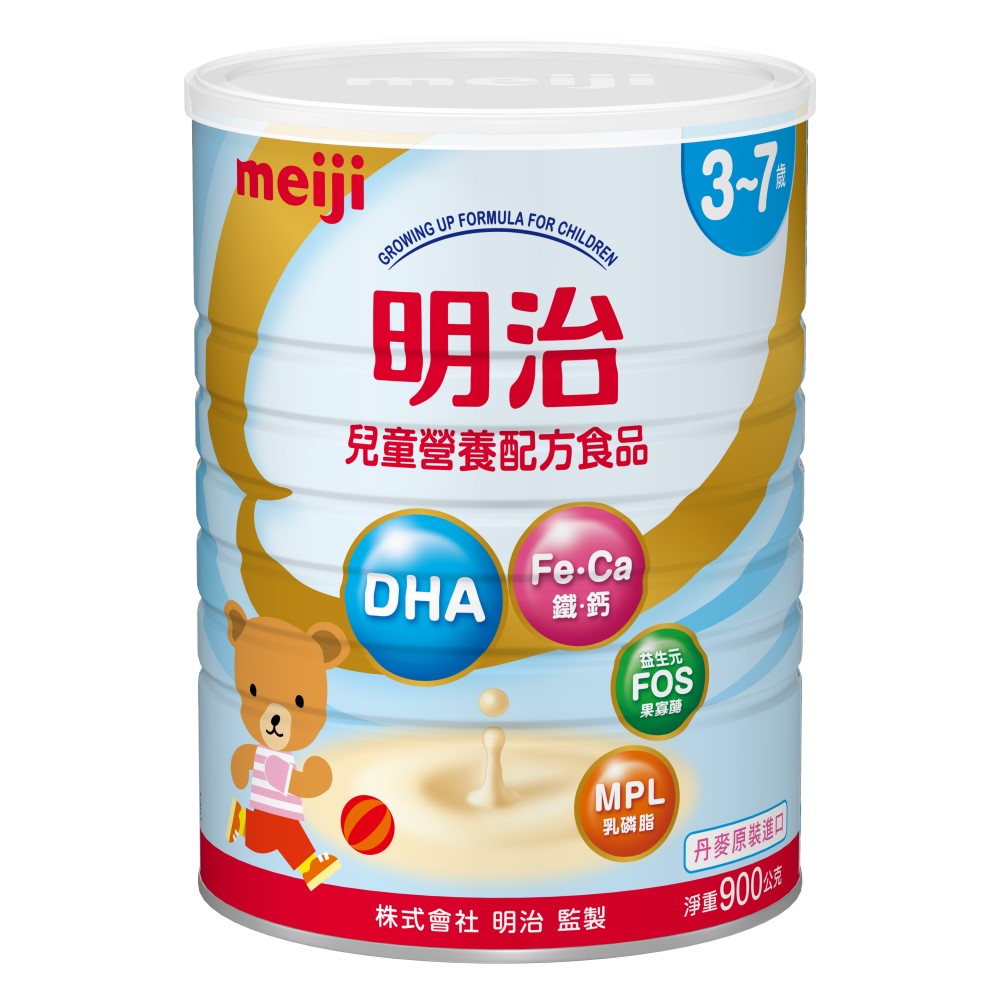 (送小熊野餐墊+布口罩)【Meiji 明治】兒童營養配方食品3-7歲（900gX6罐）