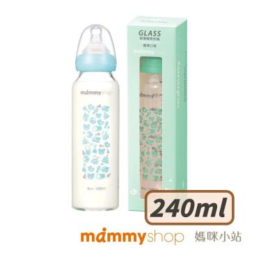（滿299贈清潔劑）【mammyshop 媽咪小站】母感體驗2.5 玻璃奶瓶 標準口徑 240ml／綠