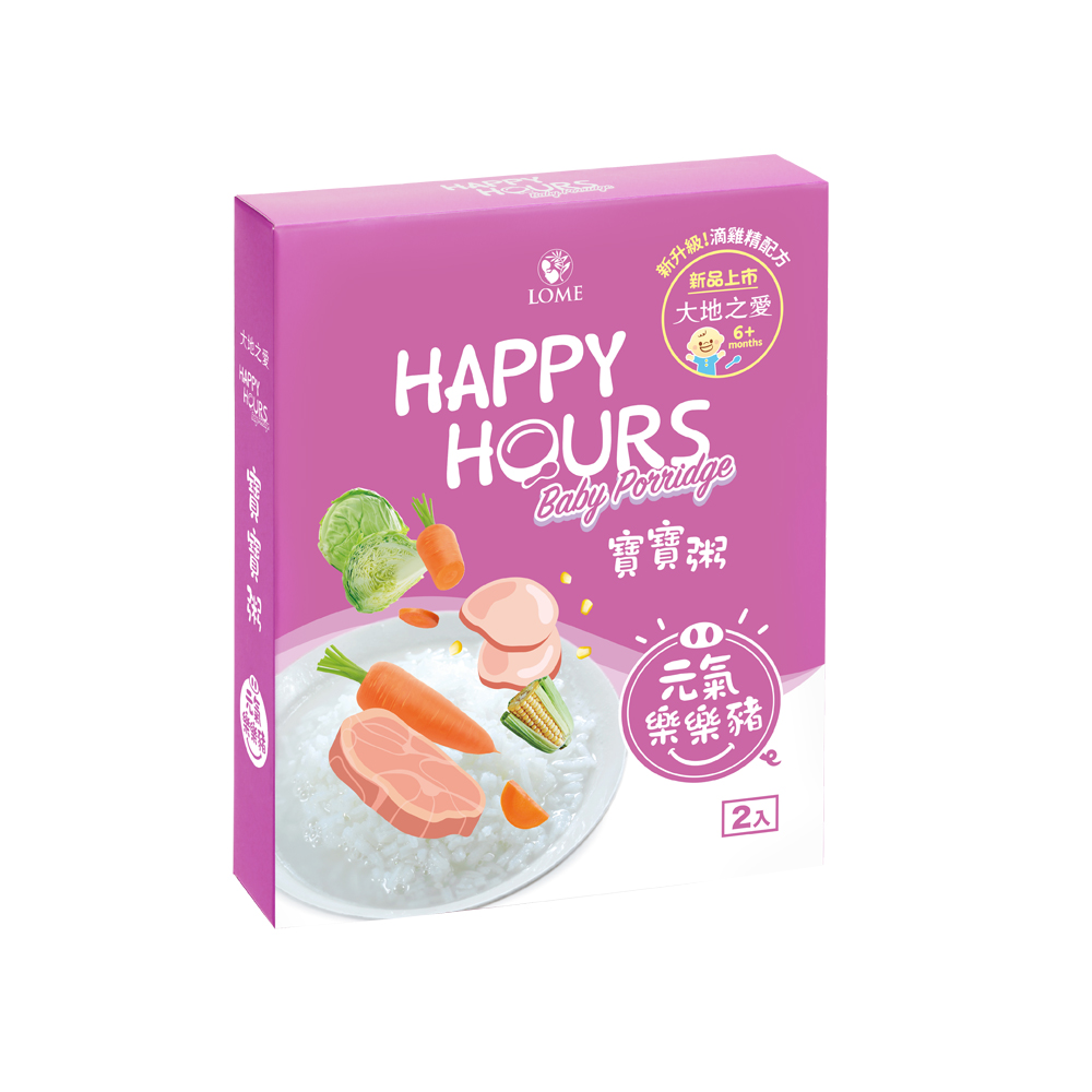 【大地之愛】Happy Hours 寶寶粥 元氣樂樂豬（300g/盒）