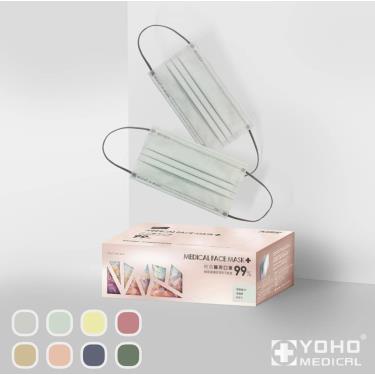 【佑合】成人醫療平面口罩-30片/盒(滿版薄荷綠)