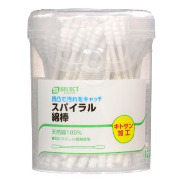 【S-SELECT】棉花棒-紙軸螺旋-120入