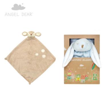 【美國ANGEL DEAR】安撫毛毯（新款藍色小兔）+安撫巾（小鹿）廠商直送