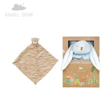 【美國ANGEL DEAR】安撫毛毯（新款藍色小兔）+安撫巾（小老虎）廠商直送