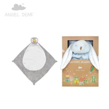 【美國ANGEL DEAR】安撫毛毯（新款藍色小兔）+安撫巾（小企鵝）廠商直送