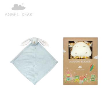 【美國ANGEL DEAR】安撫毛毯（棕色長頸鹿）+安撫巾（新款藍色小兔）廠商直送