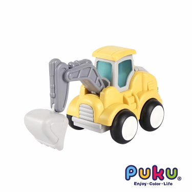【PUKU 藍色企鵝】樂玩按壓慣性工程車 挖土機