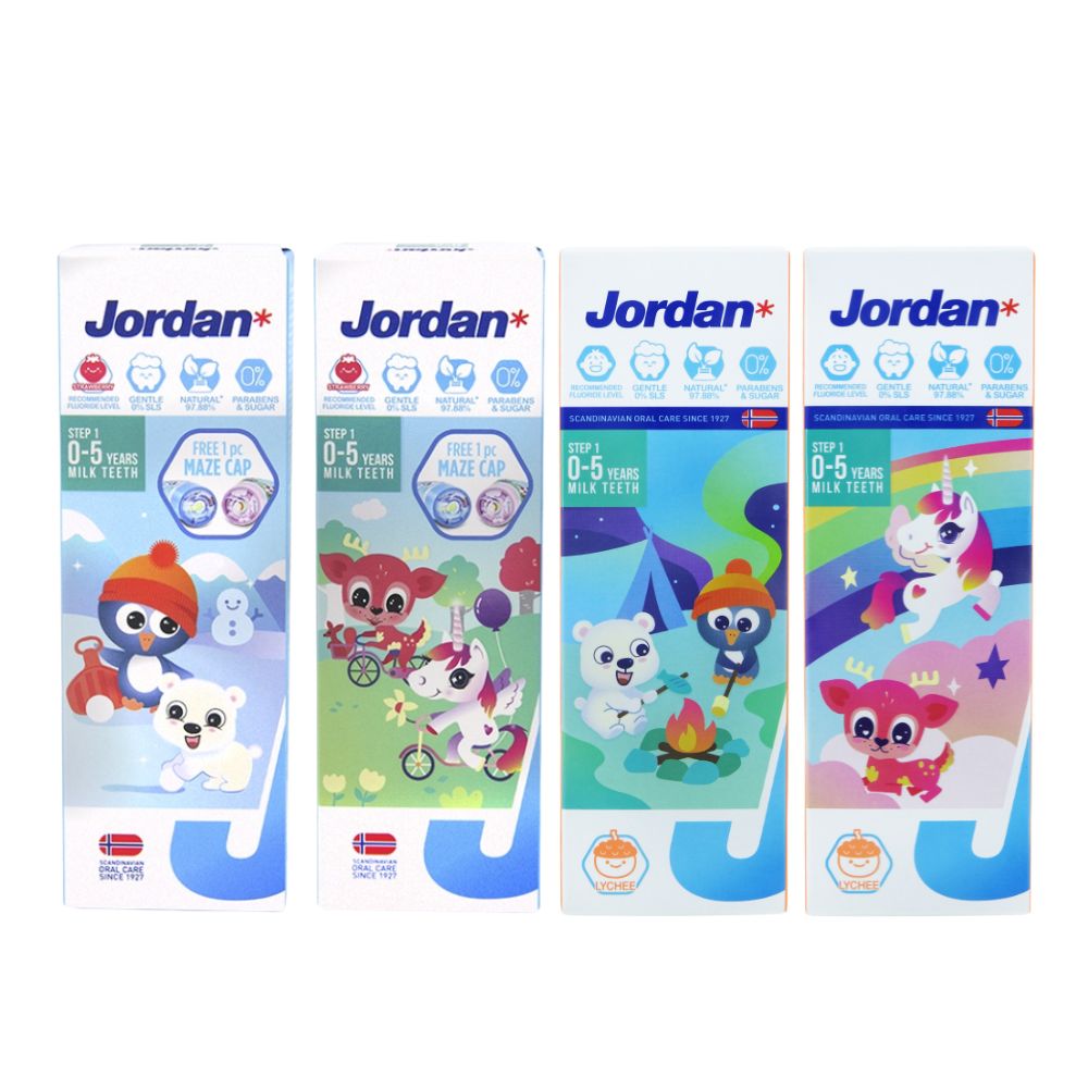 【Jordan】清新水果味兒童牙膏-荔枝（75g）0-5歲（男女款隨機出貨）