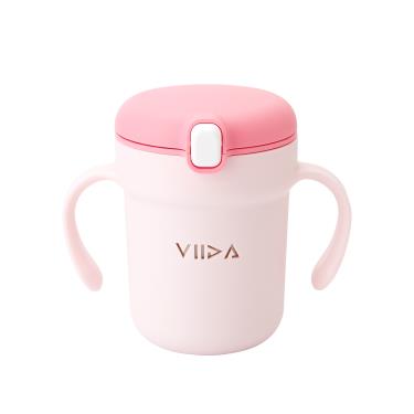 【VIIDA】Souffle 吸管型抗菌不鏽鋼學習杯（ 甜心粉 ）