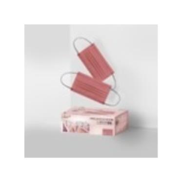 【佑合】成人柔光醫療平面口罩-30片/盒(滿版蜜柚紅)