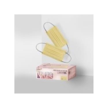 【佑合】成人柔光醫療平面口罩-30片/盒(滿版暖鵝黃)