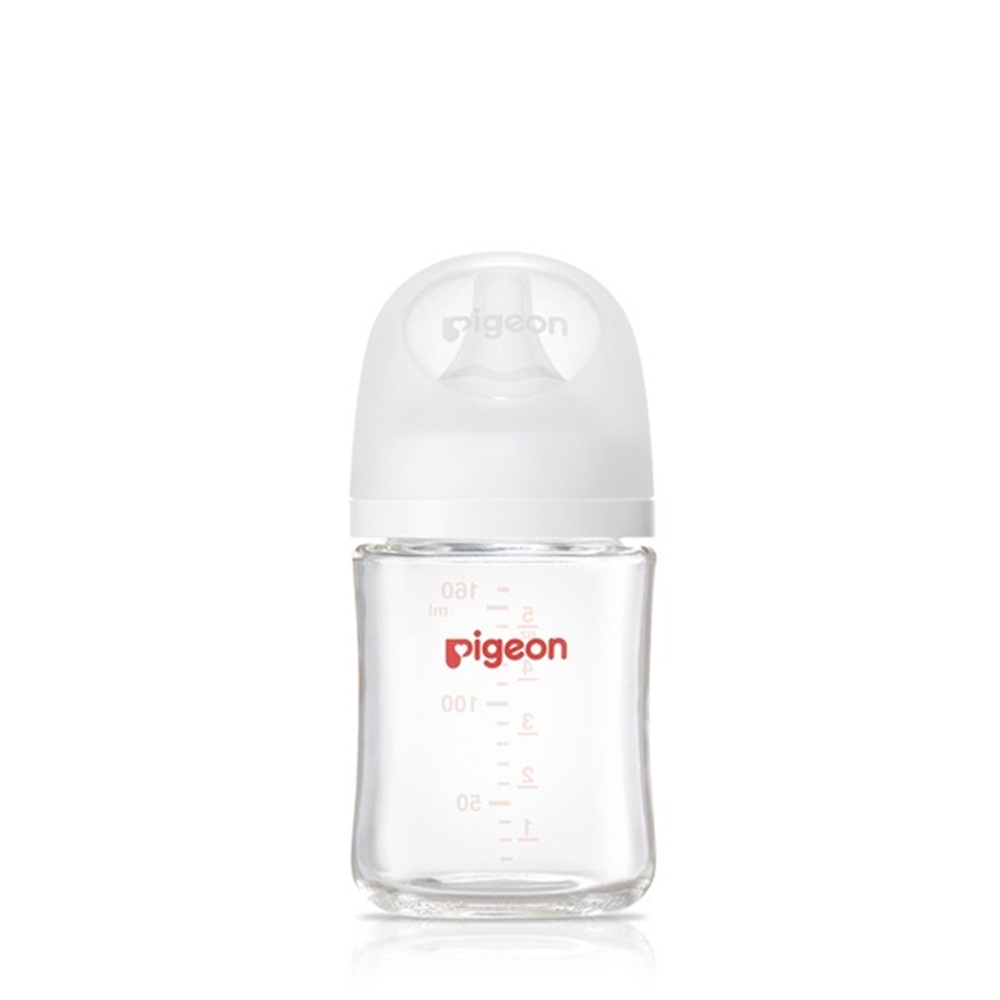 【Pigeon 貝親】第三代母乳實感玻璃奶瓶（160ml）純淨白