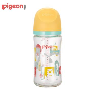 【Pigeon 貝親】第三代母乳實感玻璃奶瓶（240ml）動物園