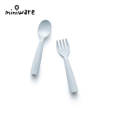 【Miniware】MY FIRST!天然聚乳酸叉匙組-寧靜海藍