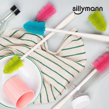 【韓國sillymann】 100%鉑金矽膠水瓶/奶瓶刷-水藍