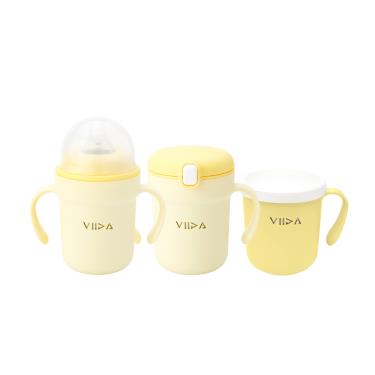 【VIIDA】Souffle 三階段抗菌不鏽鋼學習杯組（ 黃 ）
