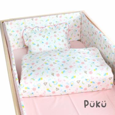 【PUKU 藍色企鵝】棉柔寢具組-城堡粉-65x120cm
