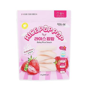 (任4件$359)【韓國AGA-AE】益生菌寶寶米餅-草莓（20g）