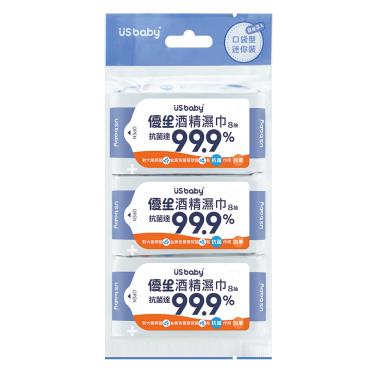 【優生】酒精濕巾超厚型 ( 8抽 / 3入 )