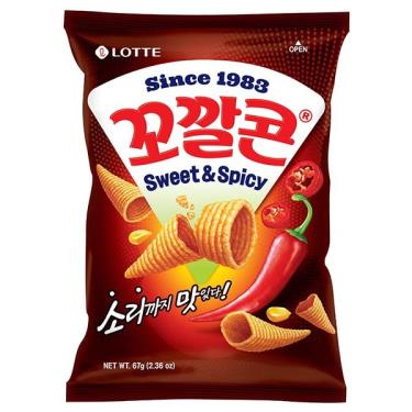 韓國樂天-玉米脆角-甜辣味-67g