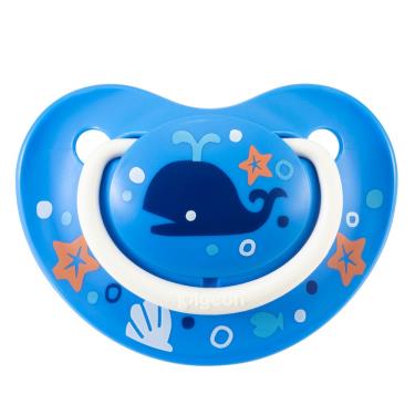 【Pigeon 貝親】繽紛系列安撫奶嘴-6-18M-藍鯨魚