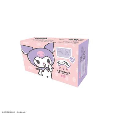 【台歐】兒童平面醫療口罩-酷洛米調皮鋼印款 ( 薰衣草紫 / 30入 / 盒 / 6-12歲 )