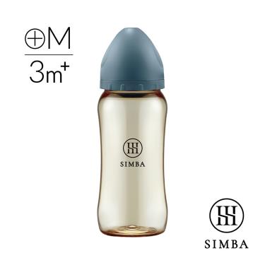 【Simba 小獅王辛巴】蘊蜜鉑金PPSU寬口防脹氣奶瓶 ( 360ml-波藍-十字M )