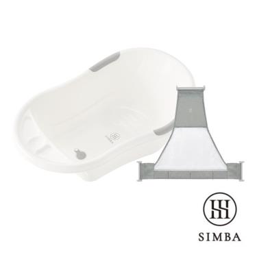 【Simba 小獅王辛巴】嬰兒沐寓成長澡盆 ( 薄灰 )+浴網