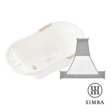 【Simba 小獅王辛巴】嬰兒沐寓成長澡盆 ( 薄杏 )+浴網