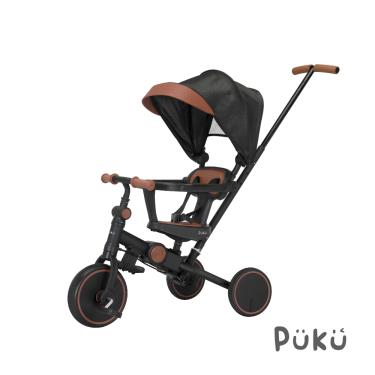【PUKU 藍色企鵝】Outdoor遛遛成長型三輪車（黑色）