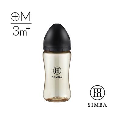 【Simba 小獅王辛巴】蘊蜜鉑金PPSU寬口防脹氣奶瓶270ml-蒔黑／十字M